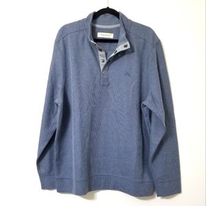 Tommy Bahamas Blue XL Quarter Snap Mock Sweater